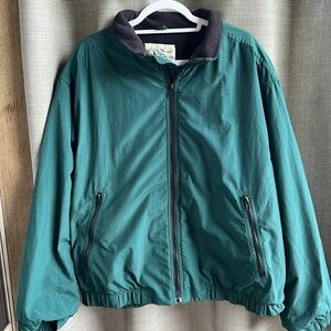 Vintage Eddie Bauer green full zip fleece lined jacket. Men’s size large